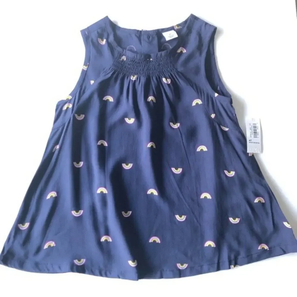 Old Navy Girl’s Blue Blouse with Graphic Sz 4T